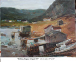 Fishing Stages, Griquet NF, Oil on Canvas